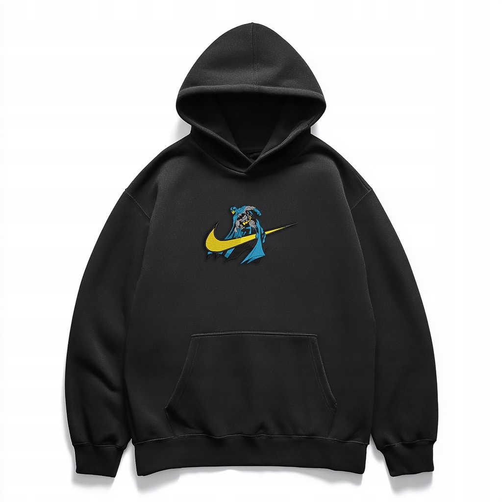 Mikina s výšivkou Batman Art Streetwear Unisex Černá M