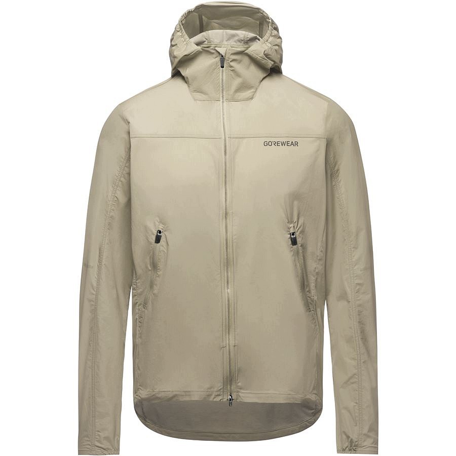 Gore Fernflow Hooded Windbreaker Mens tech beige XL