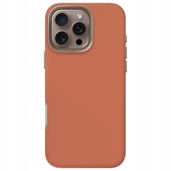 Pouzdro Uniq pro iPhone 16 Pro Max, obal MagSafe, kožený zadní kryt