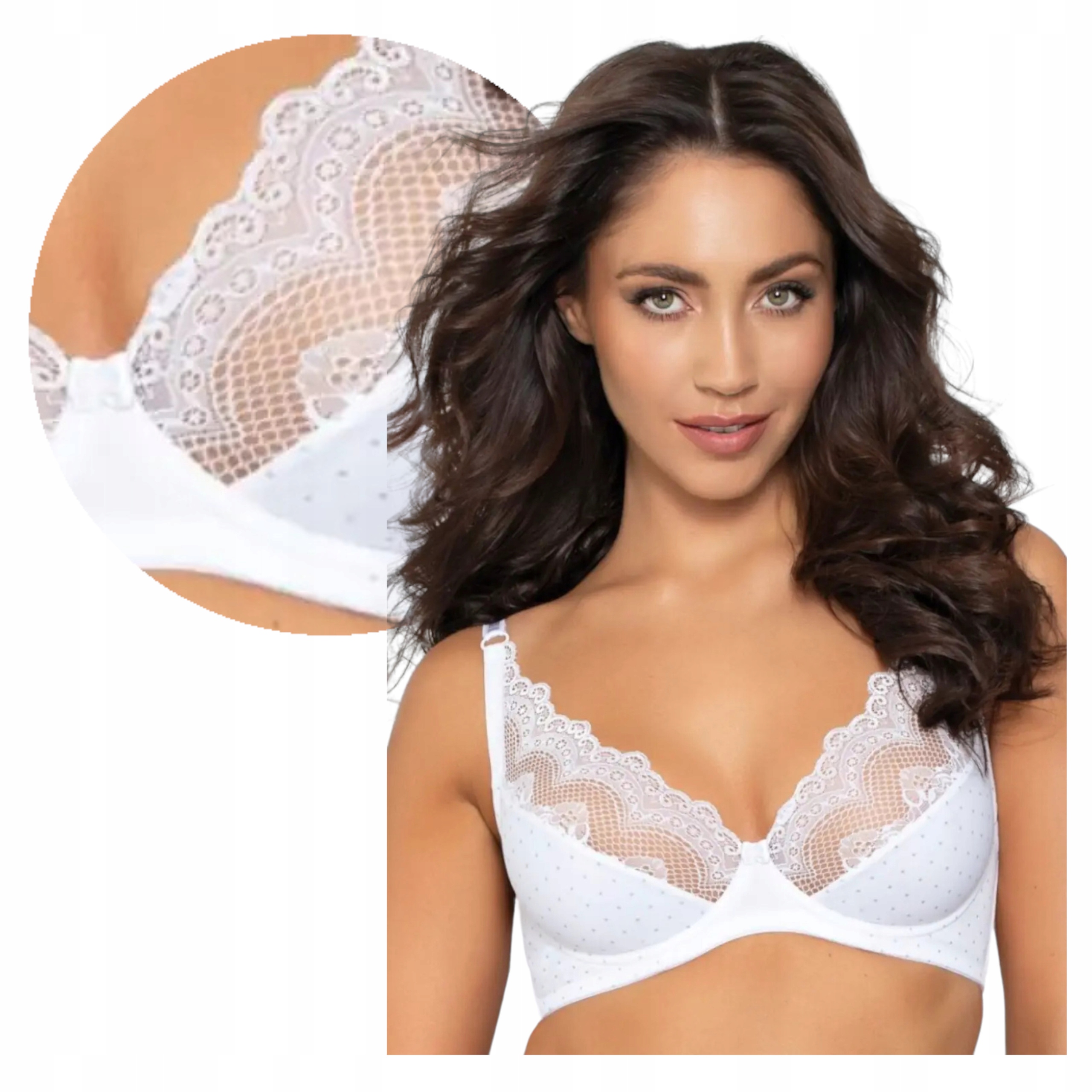 Podprsenka Soft Měkká Braletka Podprsenka Krajka Polský 80C Sophia Bílá