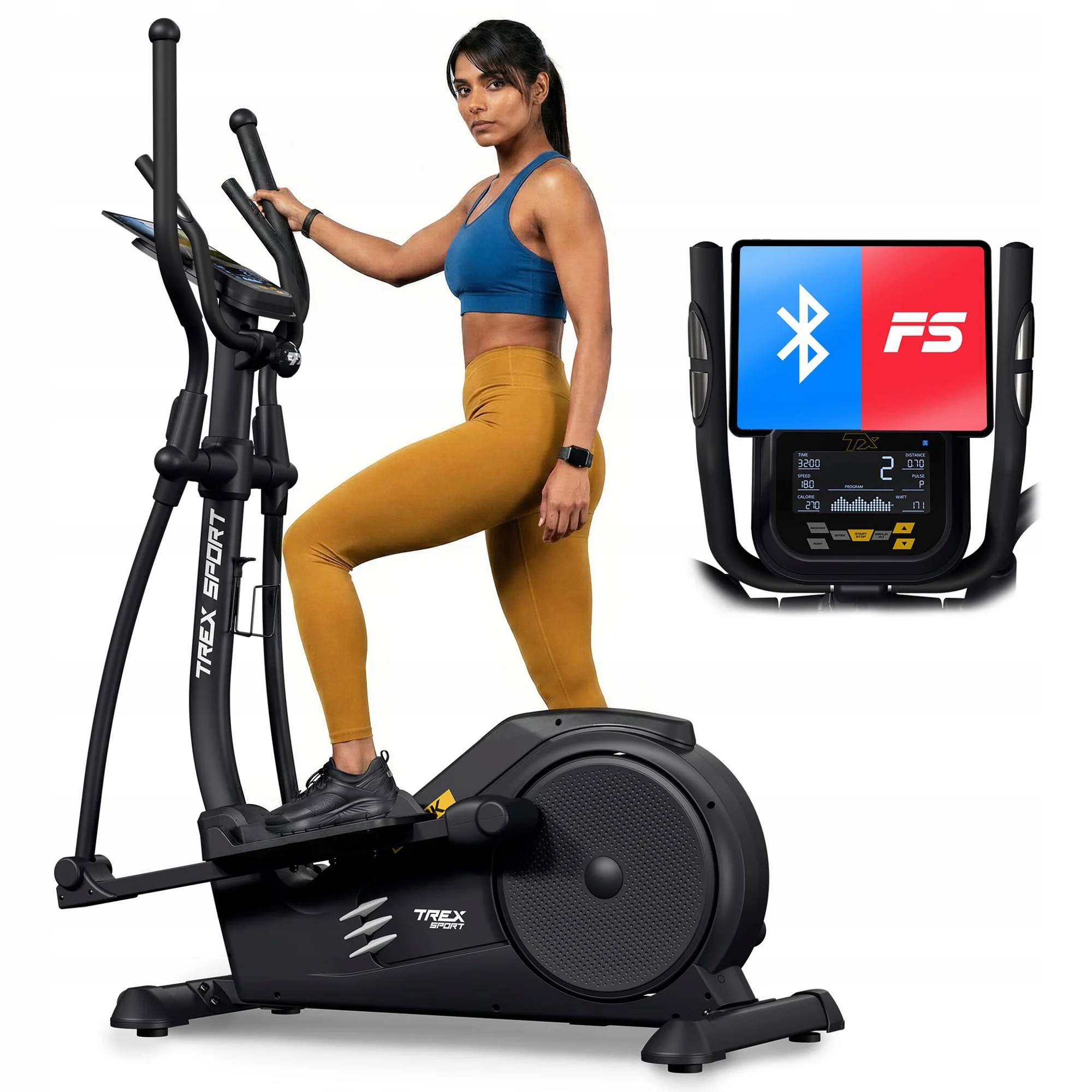 Trenażer eliptyczny orbi-trek elektromagnetyczny treningowy LCD Trex Sport