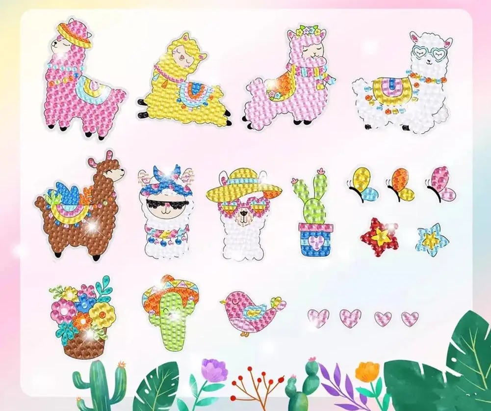 ZESTAW DO MOZAIKI HAFTU KOLOROWE DIAMENTY NAKLEJKI PREZENT DZIEŃ DZIECKA Wysokość produktu 26 cm