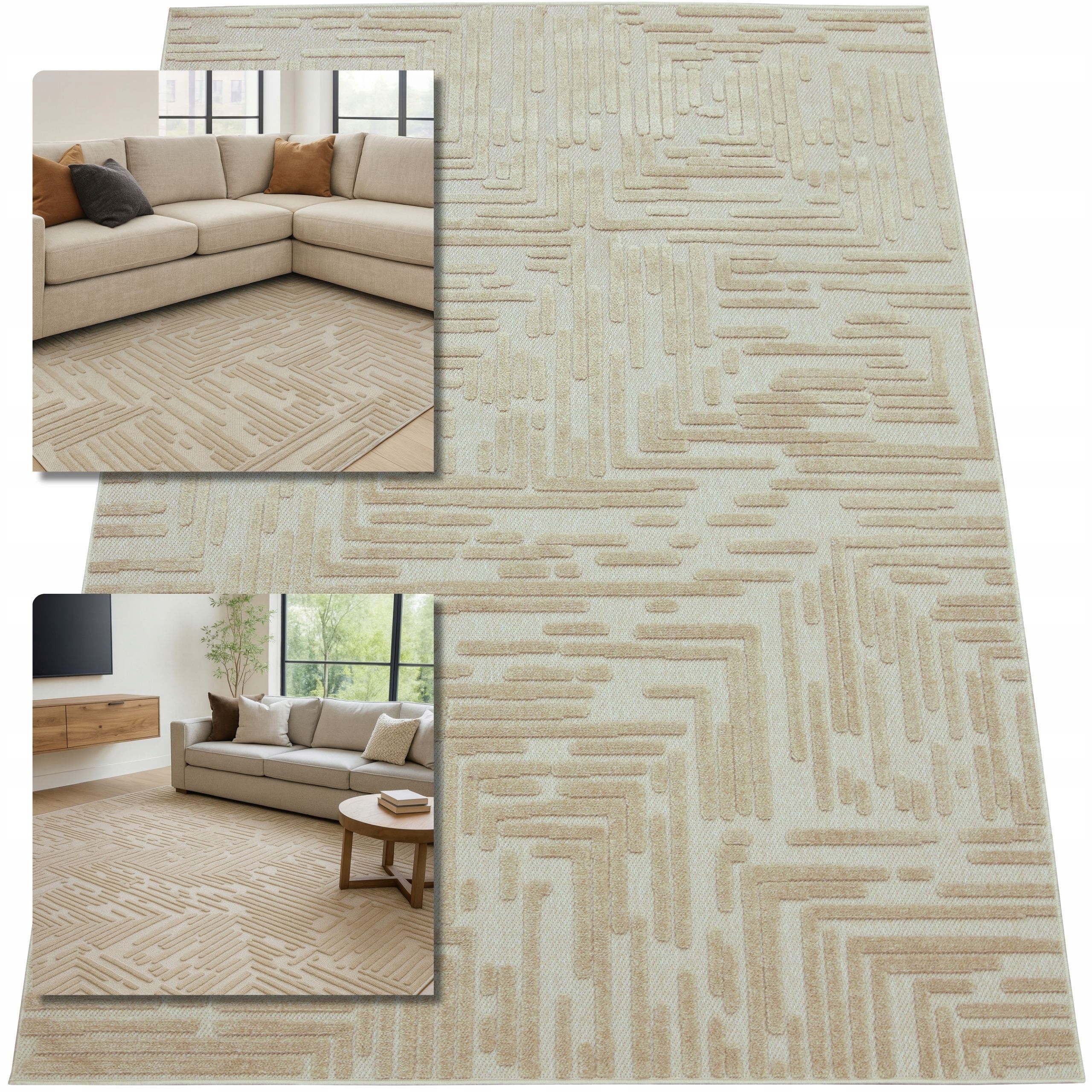 Koberec 160x230 Meduza Moderní Béžový Koberec Do Obývacího Pokoje Koberec Glamour