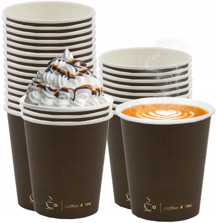 KUBECZKI PAPIEROWE BRĄZOWE DO KAWY NAPOJÓW ZIMNYCH GORĄCYCH 250ml