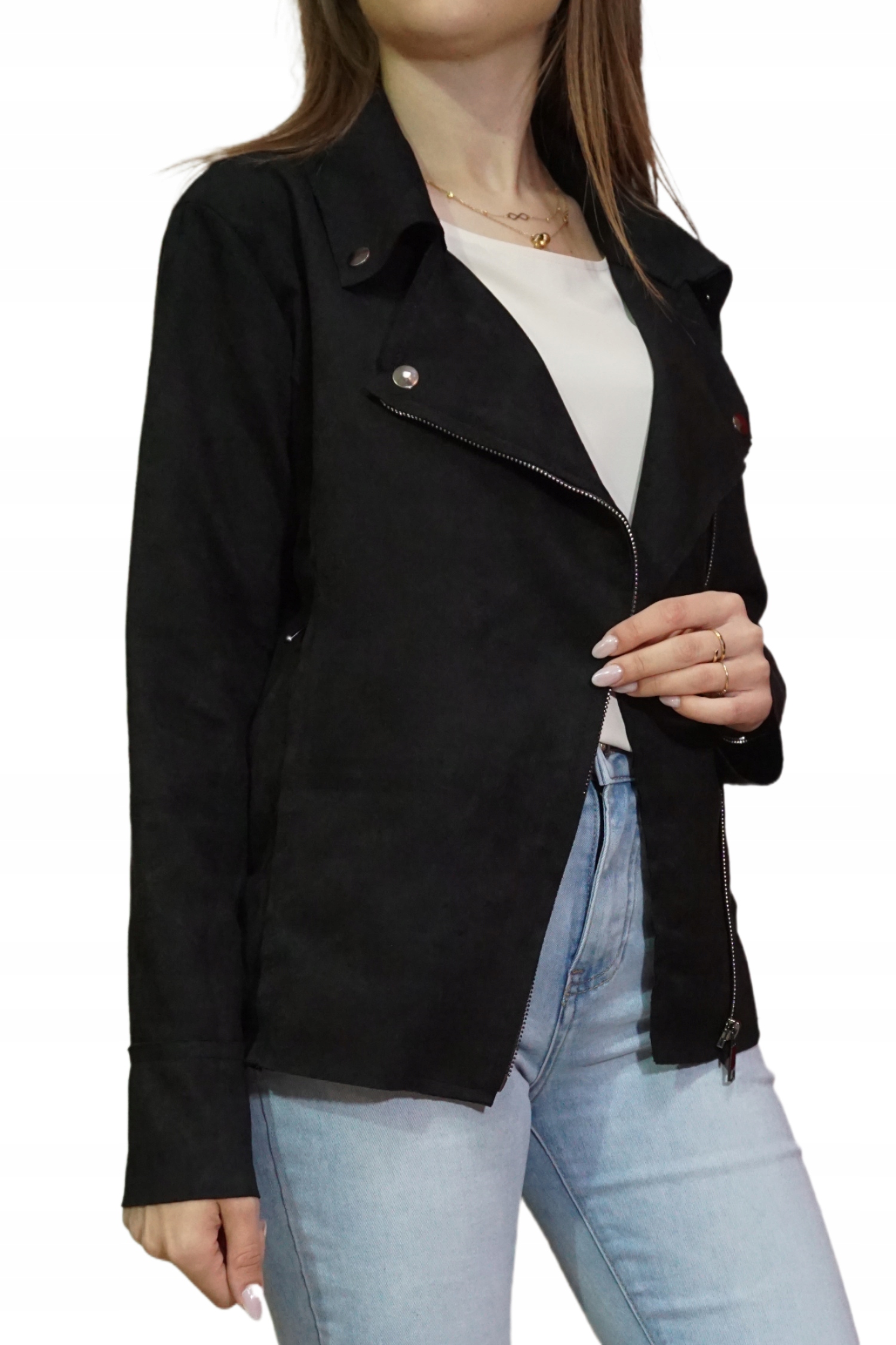 Dámská Semišová Bunda Ramoneska Biker Zarka