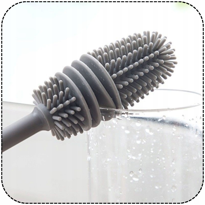 SZCZOTKA SILIKONOWA MYJKA DO MYCIA SZKLANEK BUTELEK PORCELANY DŁUGA Liczba sztuk w opakowaniu 1 szt.