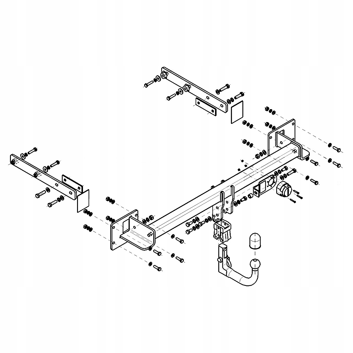 Hak holowniczy Wypinany Mercedes R W251 VAN 06-17 MODUŁ 13 PIN GRATIS Nowy Producent Steinhof