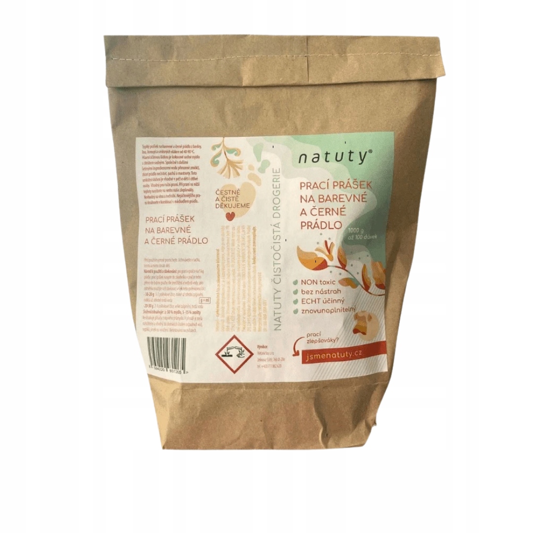 Levně Natuty Prací prášek na barevné a černé prádlo
