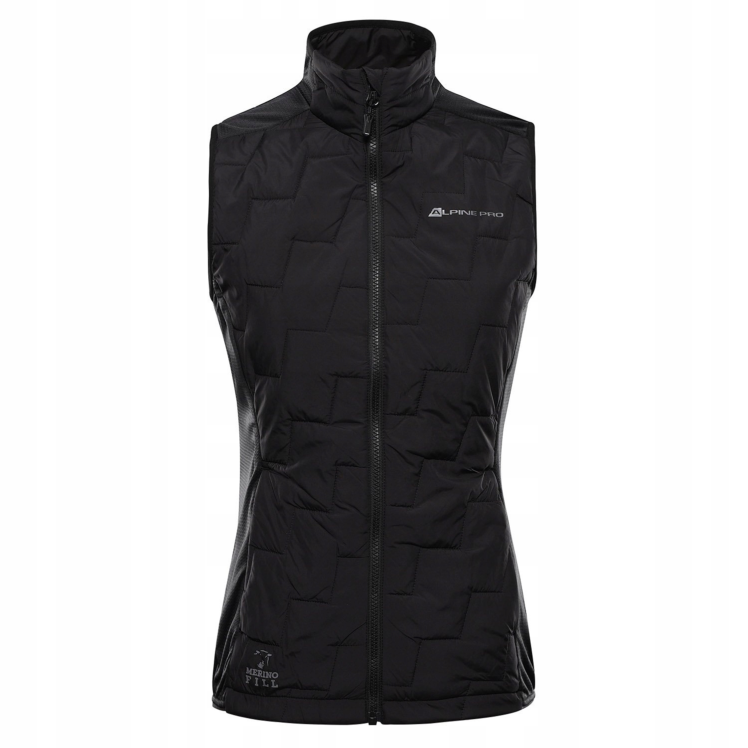 Bezrękawnik damski ocieplany z wełną merino Alpine Pro Nerca k.czarny r.XS