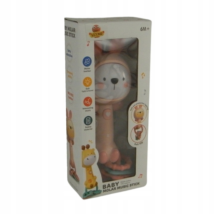 Grzechotka królik melodyjki dźwięk światła BT0242K Certyfikaty, opinie, atesty CE EN 71