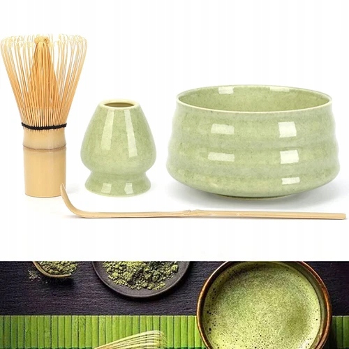 Levně Bambusový Chasen Set Matcha Miska Podstavec Chashaku Akcesoria
