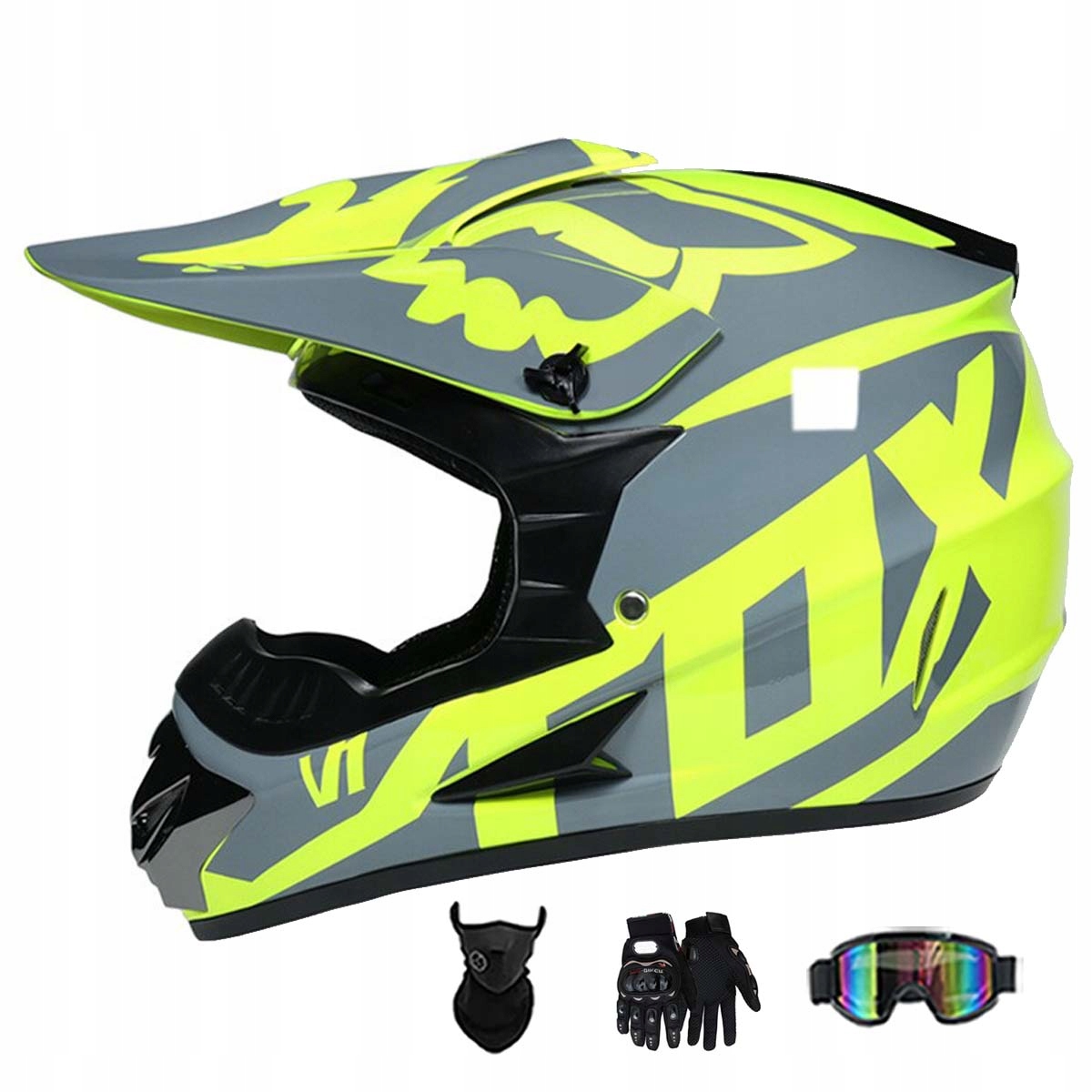 Motocyklová Přilba Crossová Lehká Enduro Quada Brýle Rukavice Maska L
