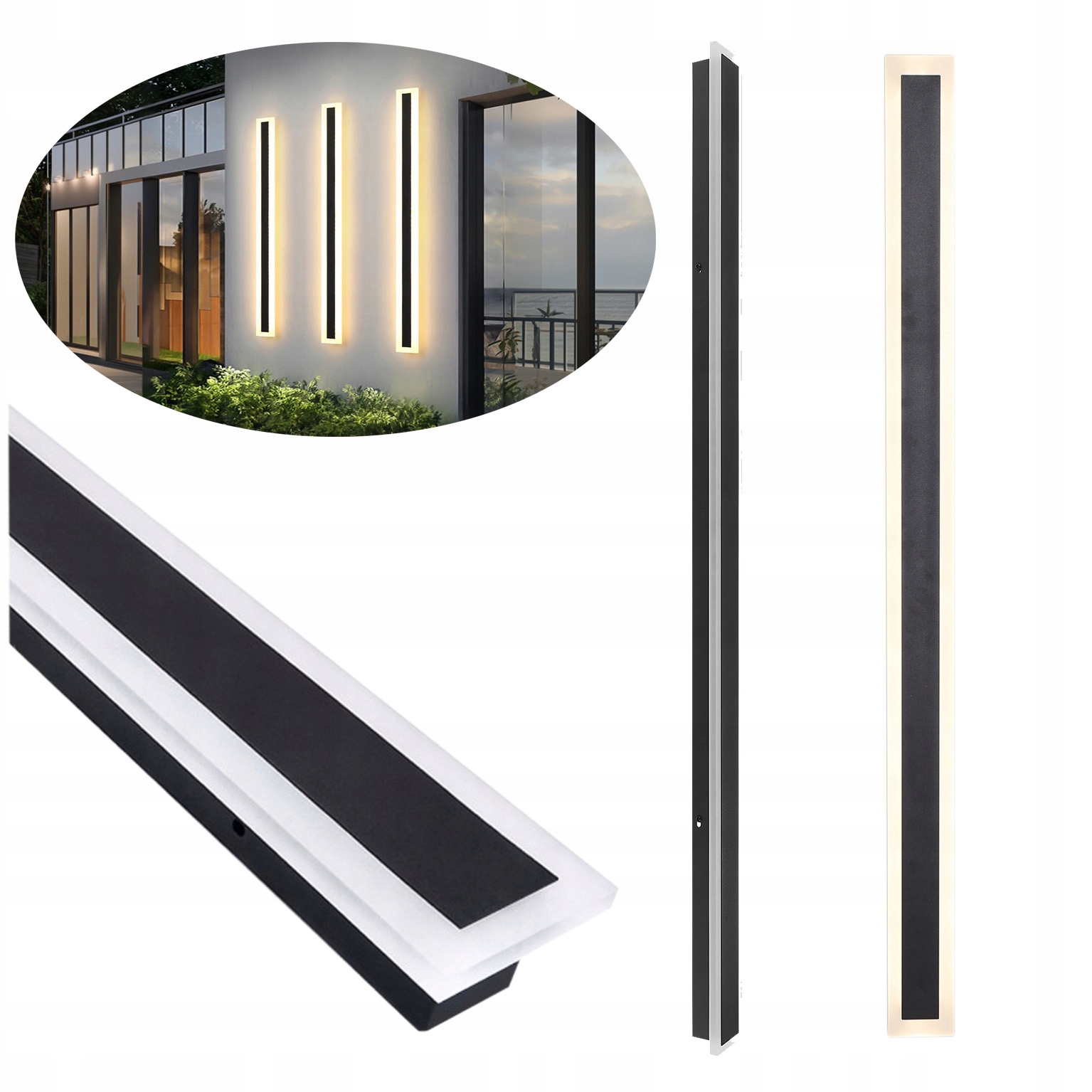 Liniowy kinkiet nowoczesny lampa ścienna ogrodowa zewnętrzna IP65 Led 120cm