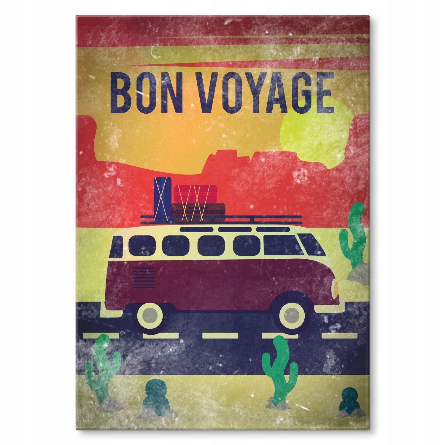 Kovový plakát Bon voyage caravan Dárek 22 x 31 cm