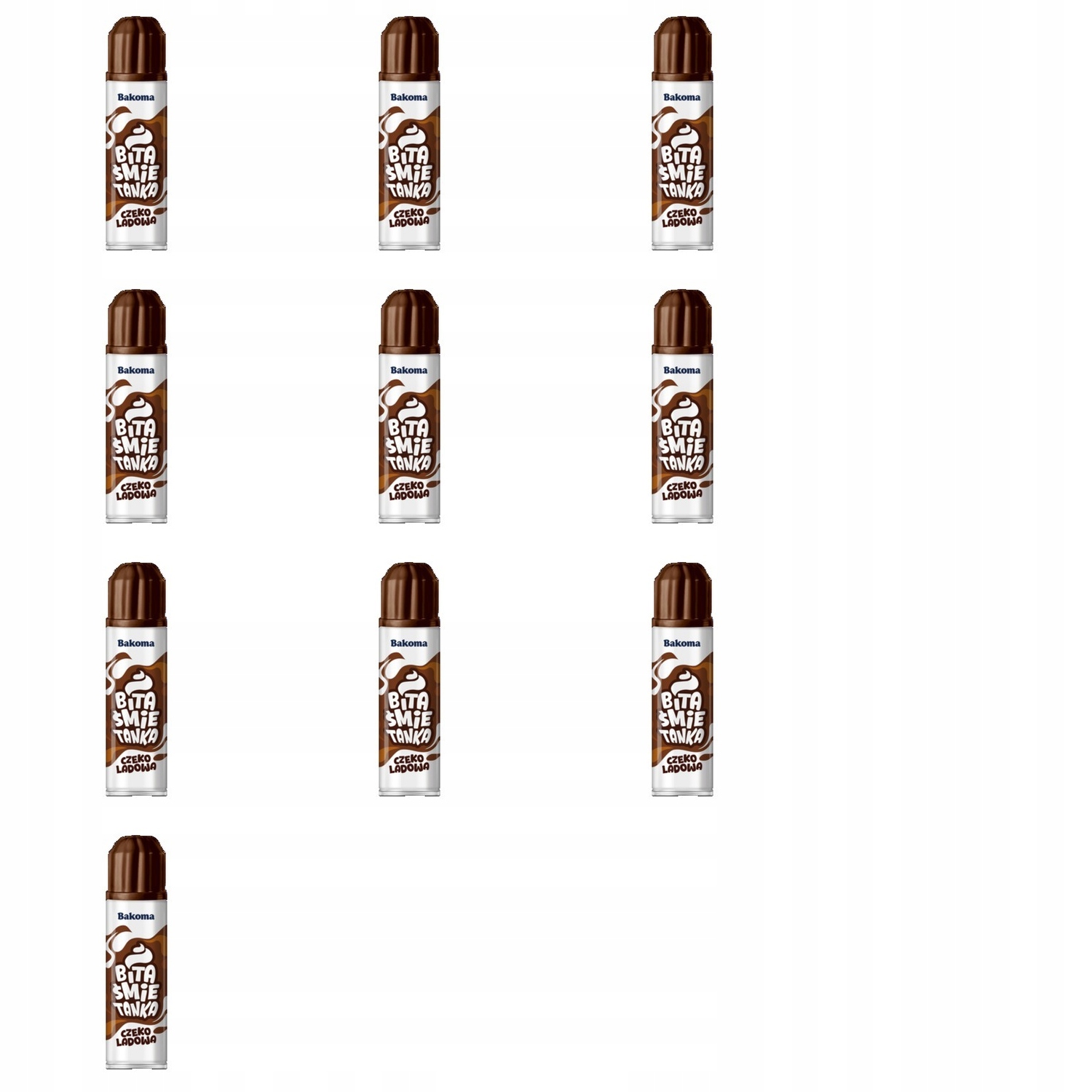 Levně 10 x 250 g Bakoma čokoládová šlehačka ve spreji