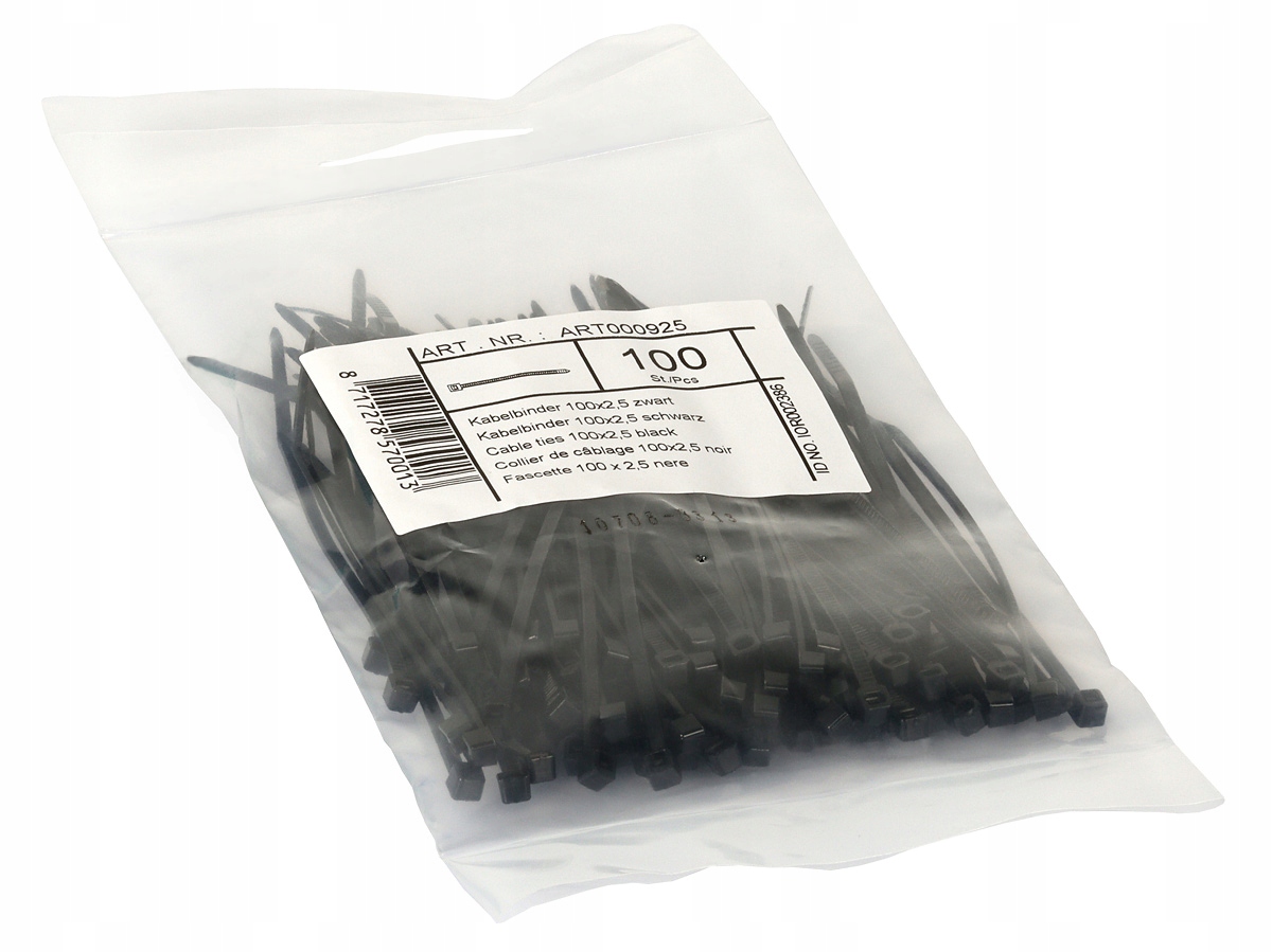 

Taśma zaciskowa czarna 100x2,5mm opak. 100 sztuk