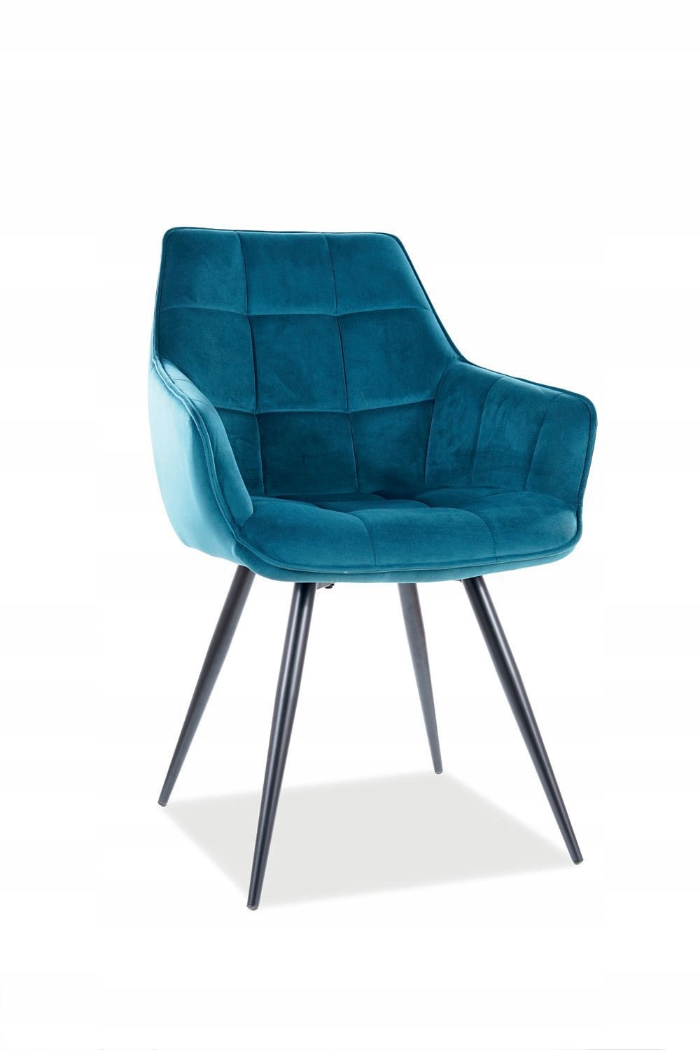 Stolička Lilia Velvet Signal Tyrkysové, čalúnené, čierne korčekové nohy