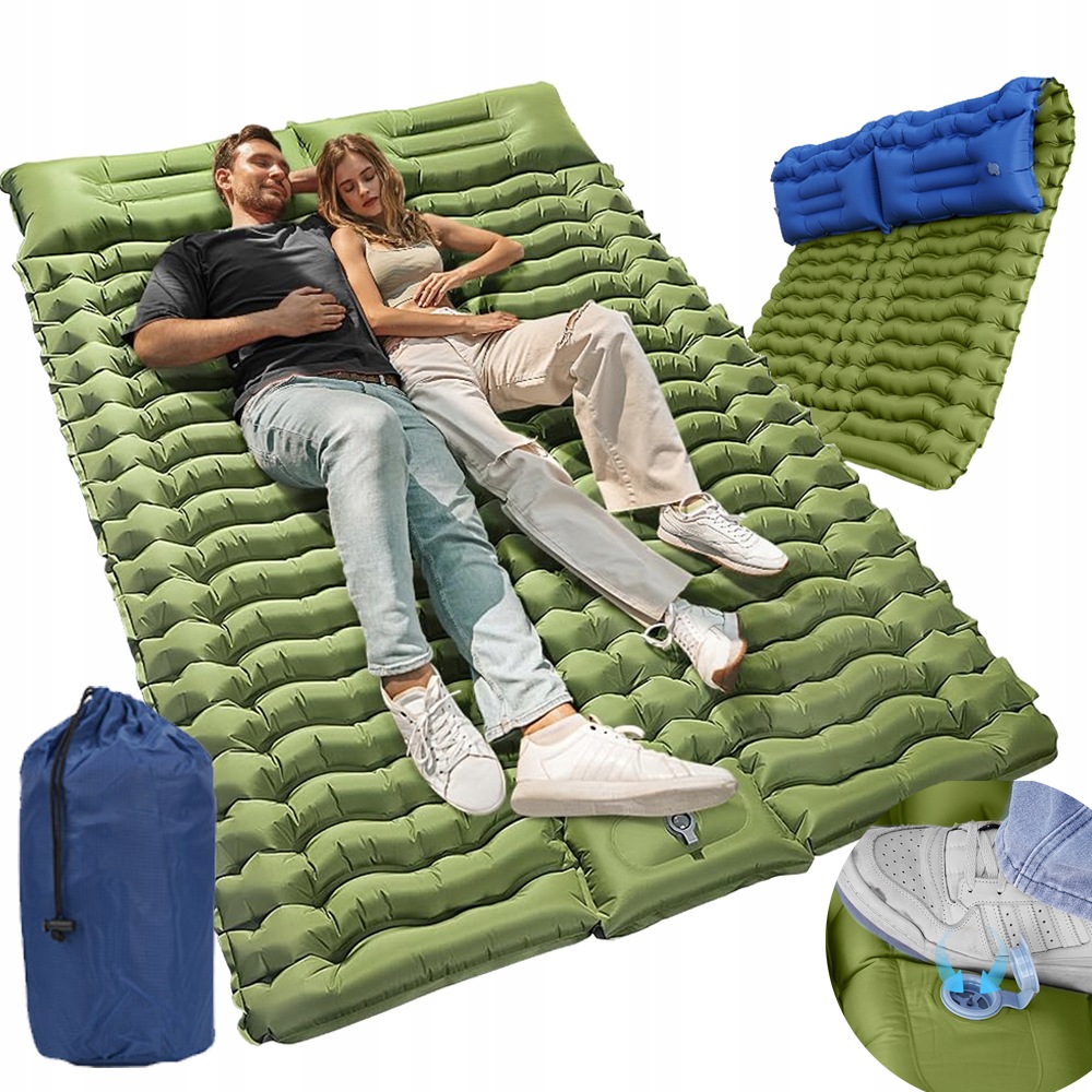 Lehká samonafukovací matrace Matrace Dvoulůžková Nafukovací 200 x 133 cm pro 2 osoby