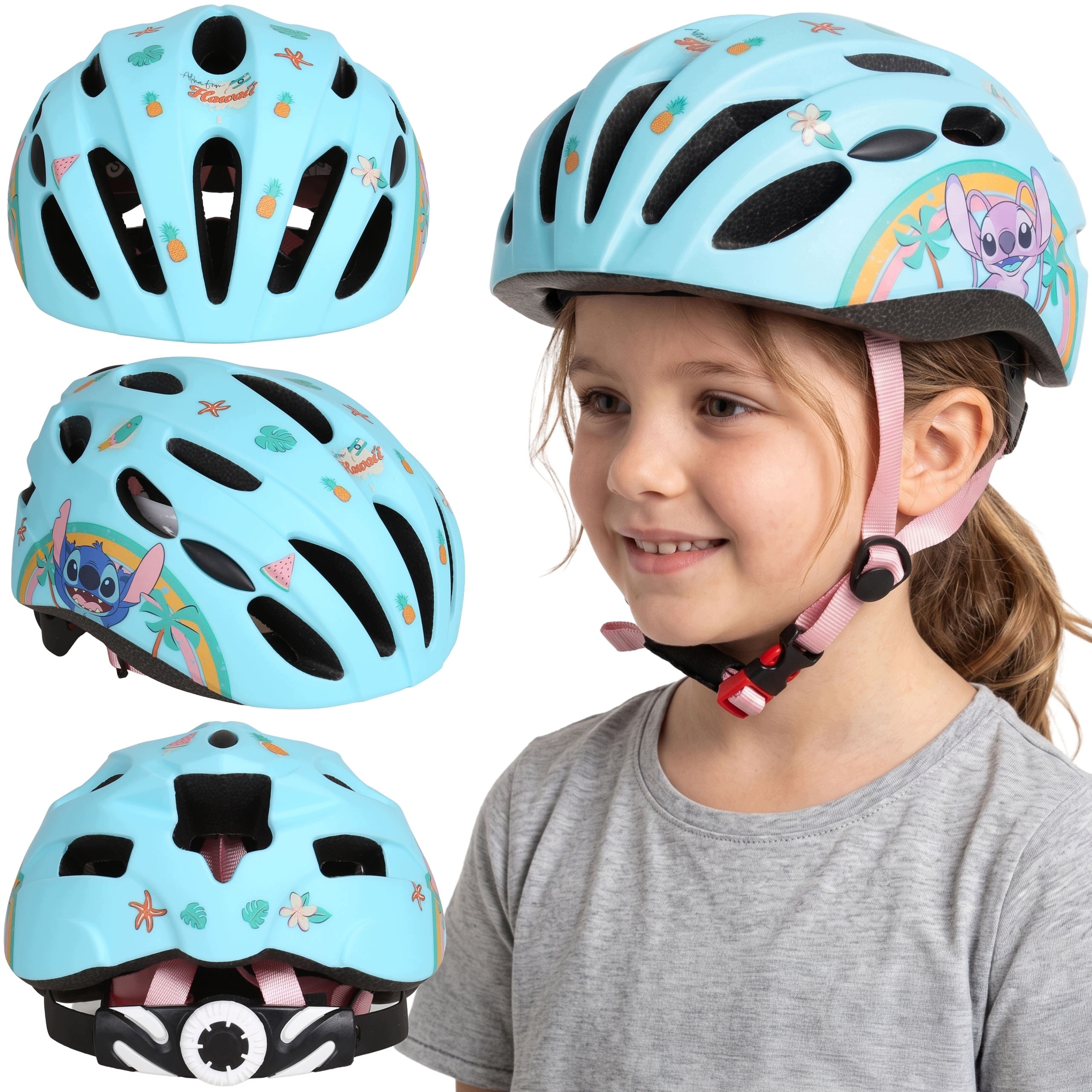 Disney Stitch Bezpieczny kask rowerowy In-mold, Regulowany 48-52 cm