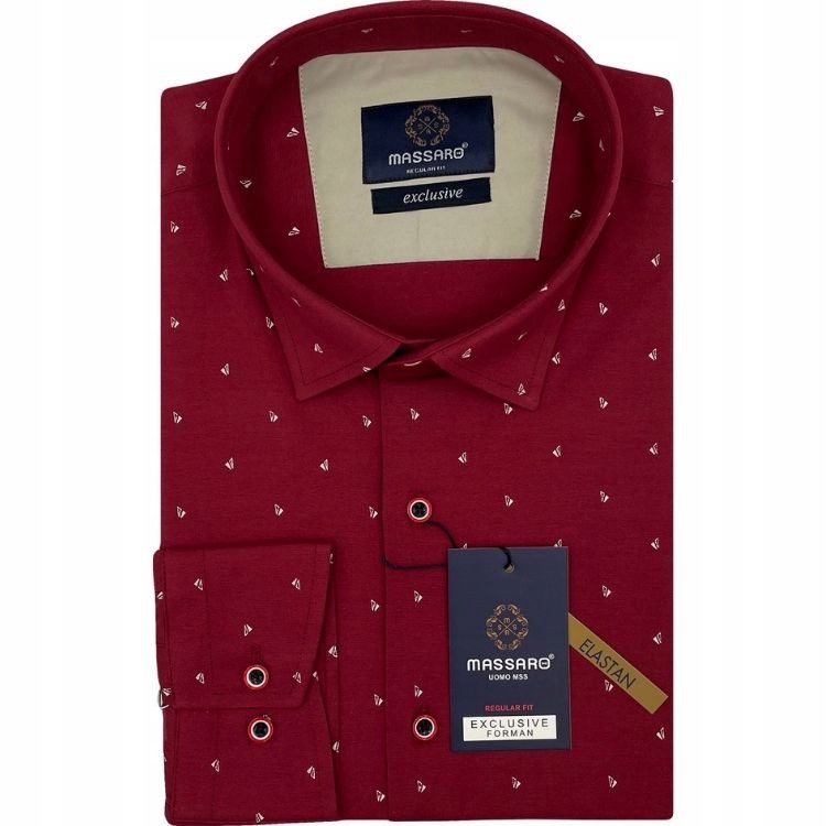 Massaro košile pánská 81037REGUK_03 regular fit L bordó