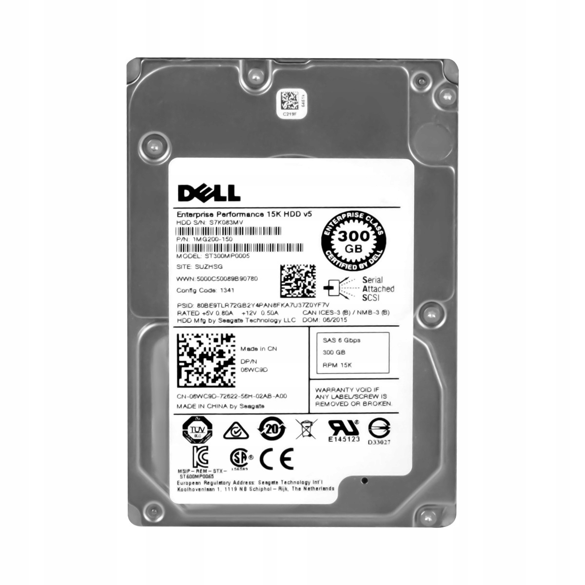 Dell 06WC9D 300GB 15K 128MB SAS-2 2.5' ST300MP0005