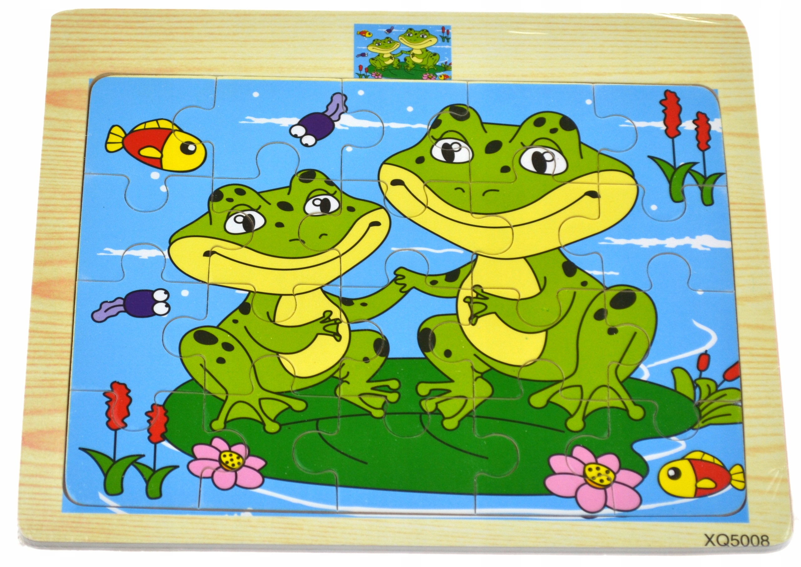 

Edukacyjne Puzzle Drewniane 20 elementów Żabki