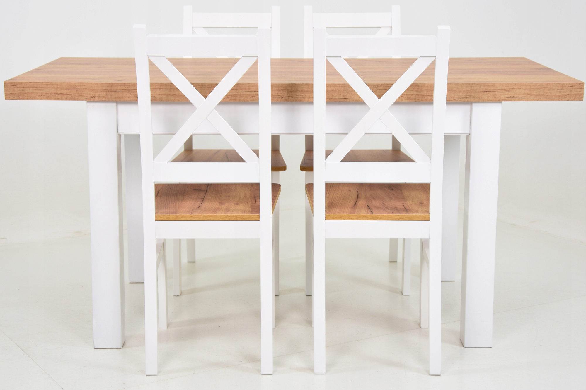 4 SKANDYNAWSKIE krzesła DREWNIANE i Stół 80x140 Kształt blatu prostokątny