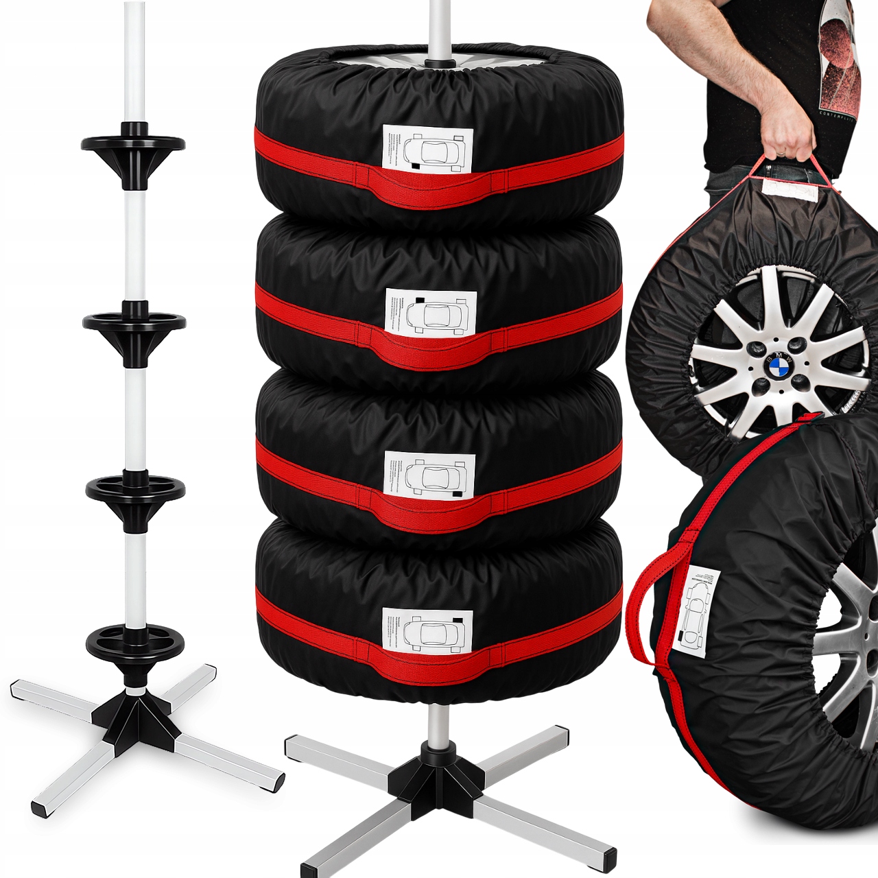 Stojan Na Kola Ochranné Kryty Pneumatiky Ráfky 4KS 18-21 Palců Pro Garáž