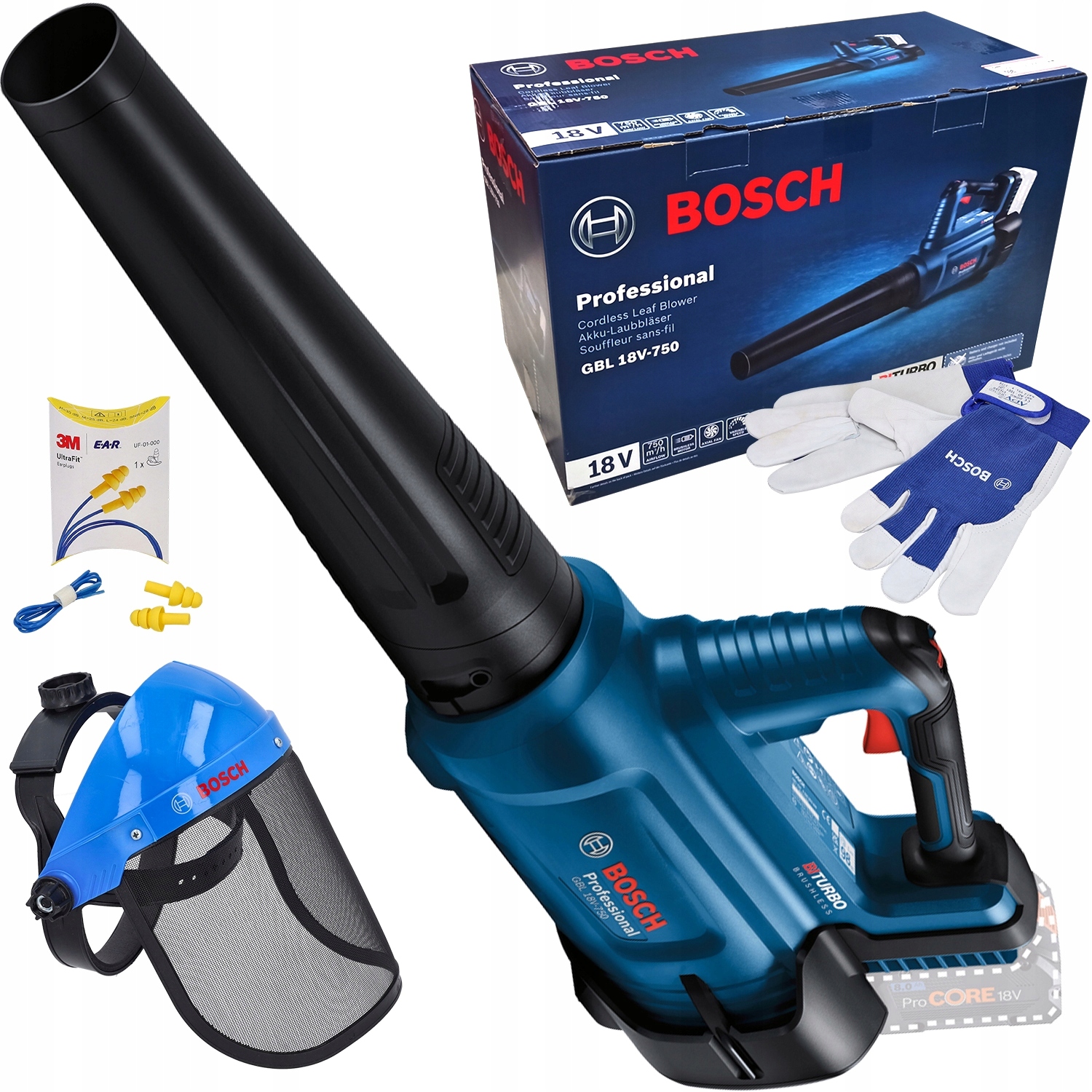 Mocna Dmuchawa Do Liści Akumulatorowa Bosch Gbl 18V-750 akcesoria