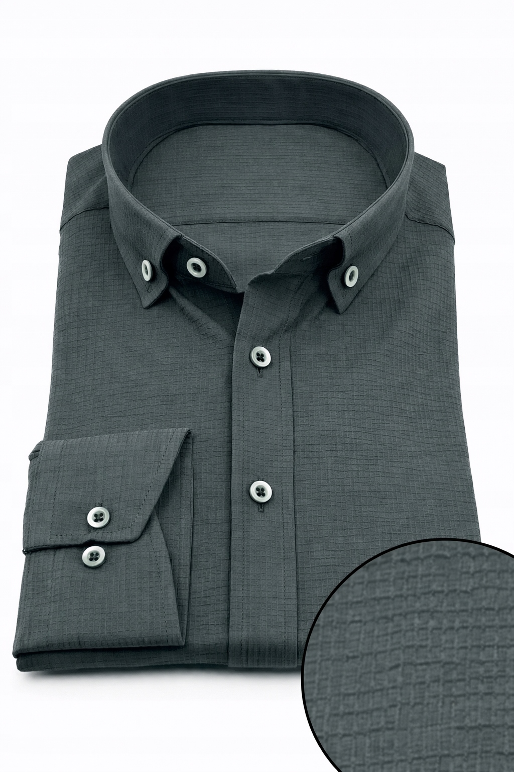 Pánská košile Viadi Polo Zhnilá Zeleň Slim Dlouhý rukáv r.XXL Bavlna waf.