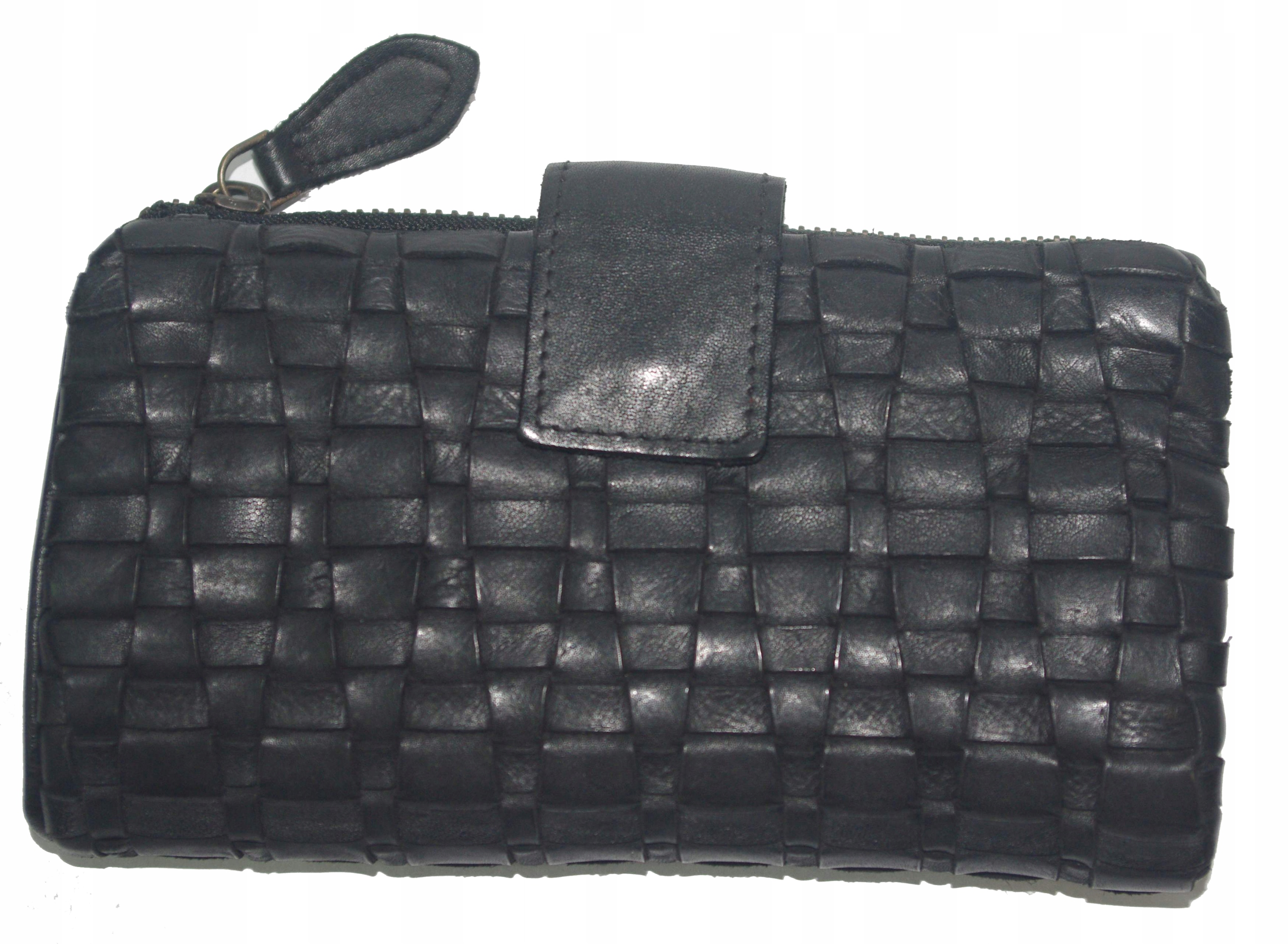 Dámská peněženka z pouzdro z přírodní pletené kůže