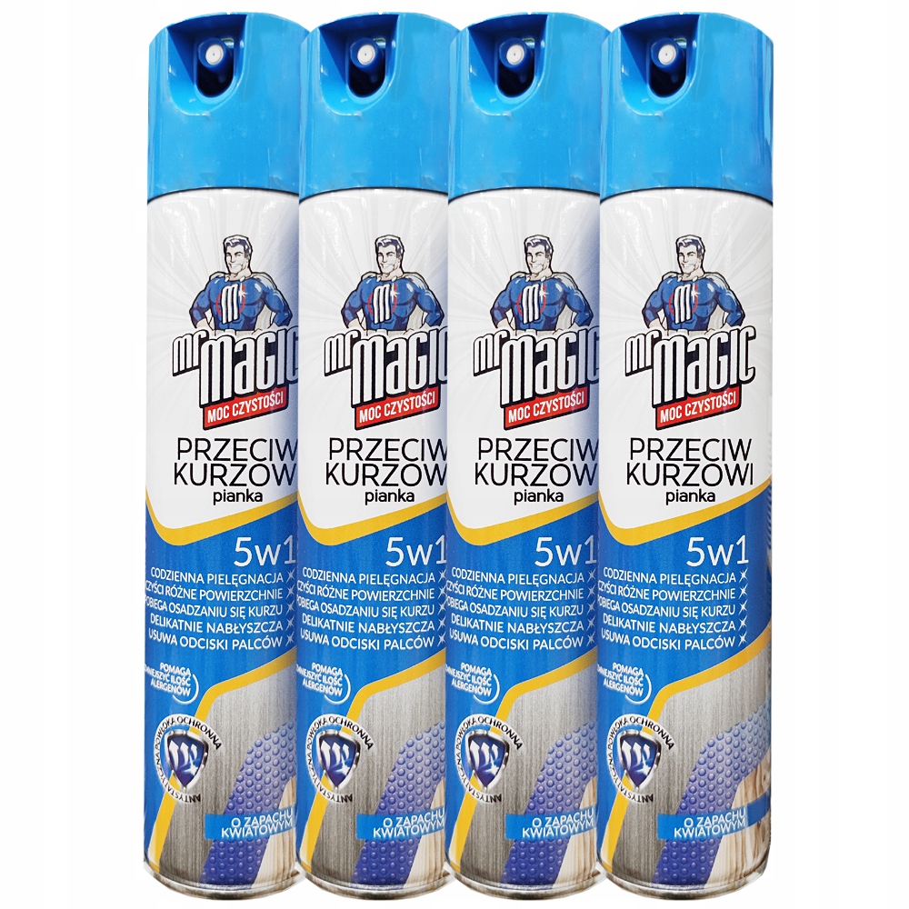 

4X Pianka Spray Mr Magic 5W1 Do Mebli Anty Kurz