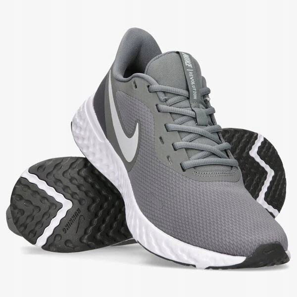 buty NIKE REVOLUTION 5 BQ3204 005 r. 42 SZARE Zapięcie sznurowane
