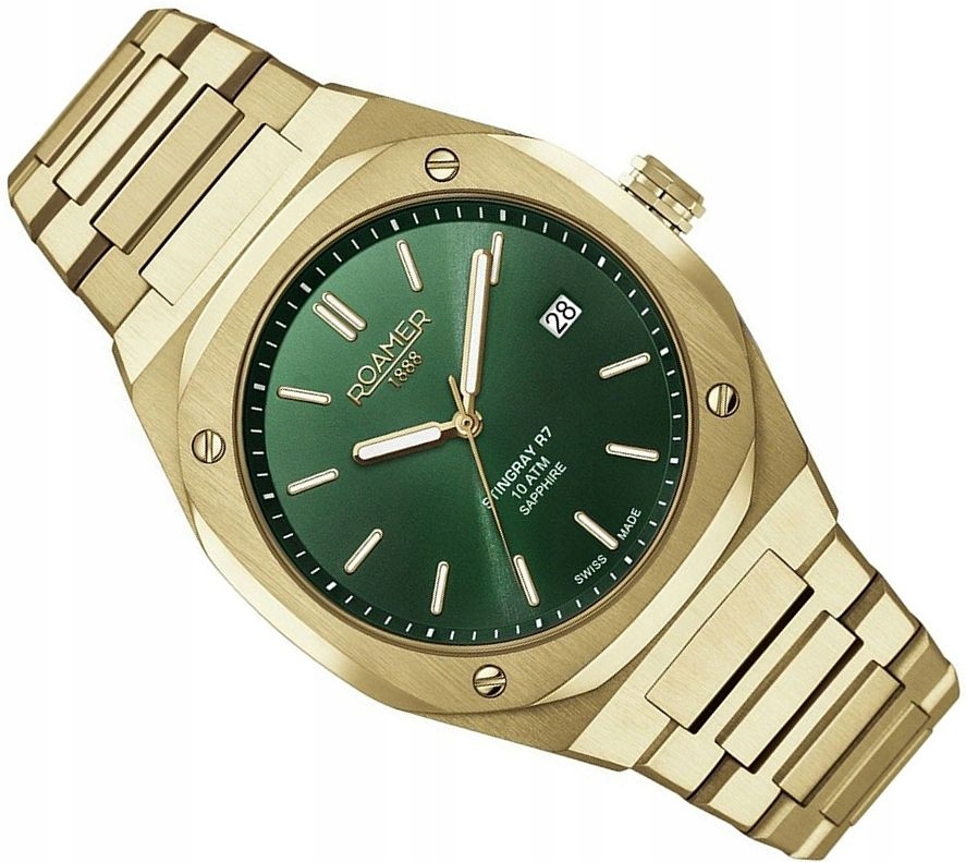 Zlaté Pánské Hodinky Roamer 854833 48 75 50 Stingray Ry Swiss Gold Safír