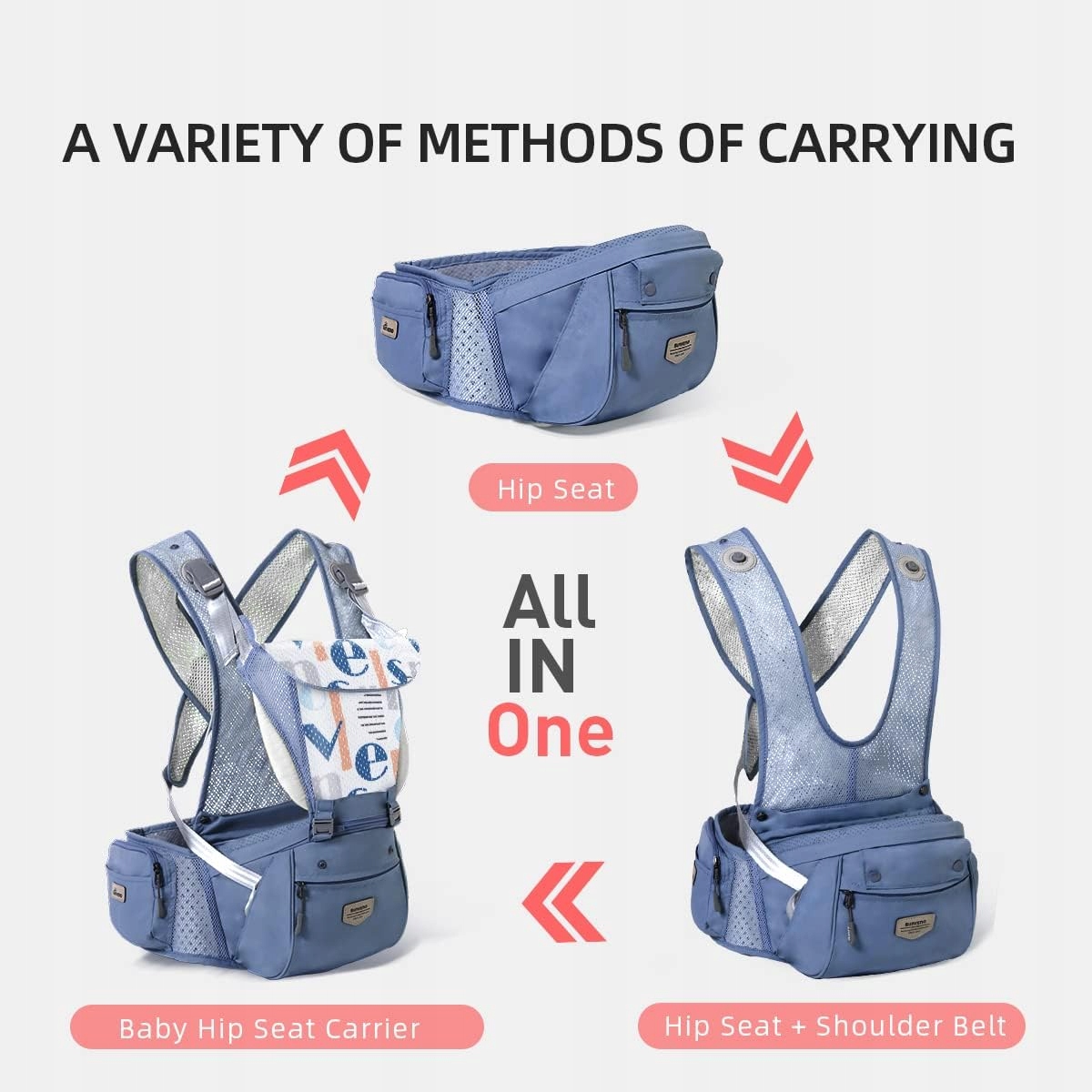 NOSIDEŁKO DLA DZIECKA Z SIEDZISKIEM BEZPIECZNE SUNVENO do 20kg, 3 w 1 Kod producenta 12345678