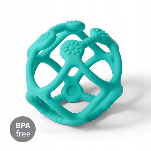 BABYONO Silikonowy gryzak Ortho piłeczka 0m+ Kolor odcienie zieleni