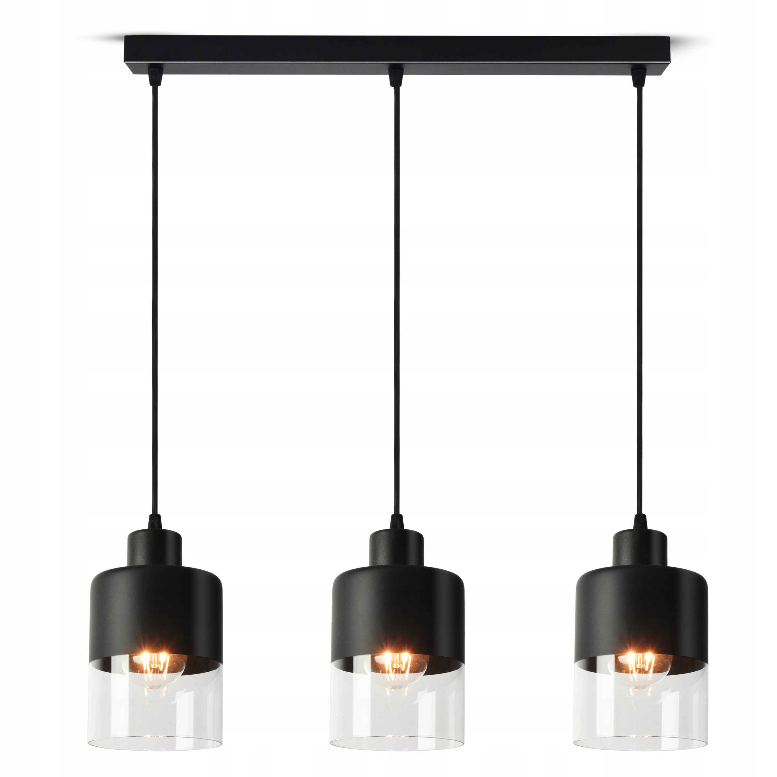 Závěsné Stropní Svítidlo Lustr Dual Glass 568-BZ3 Led E27 Black Edition