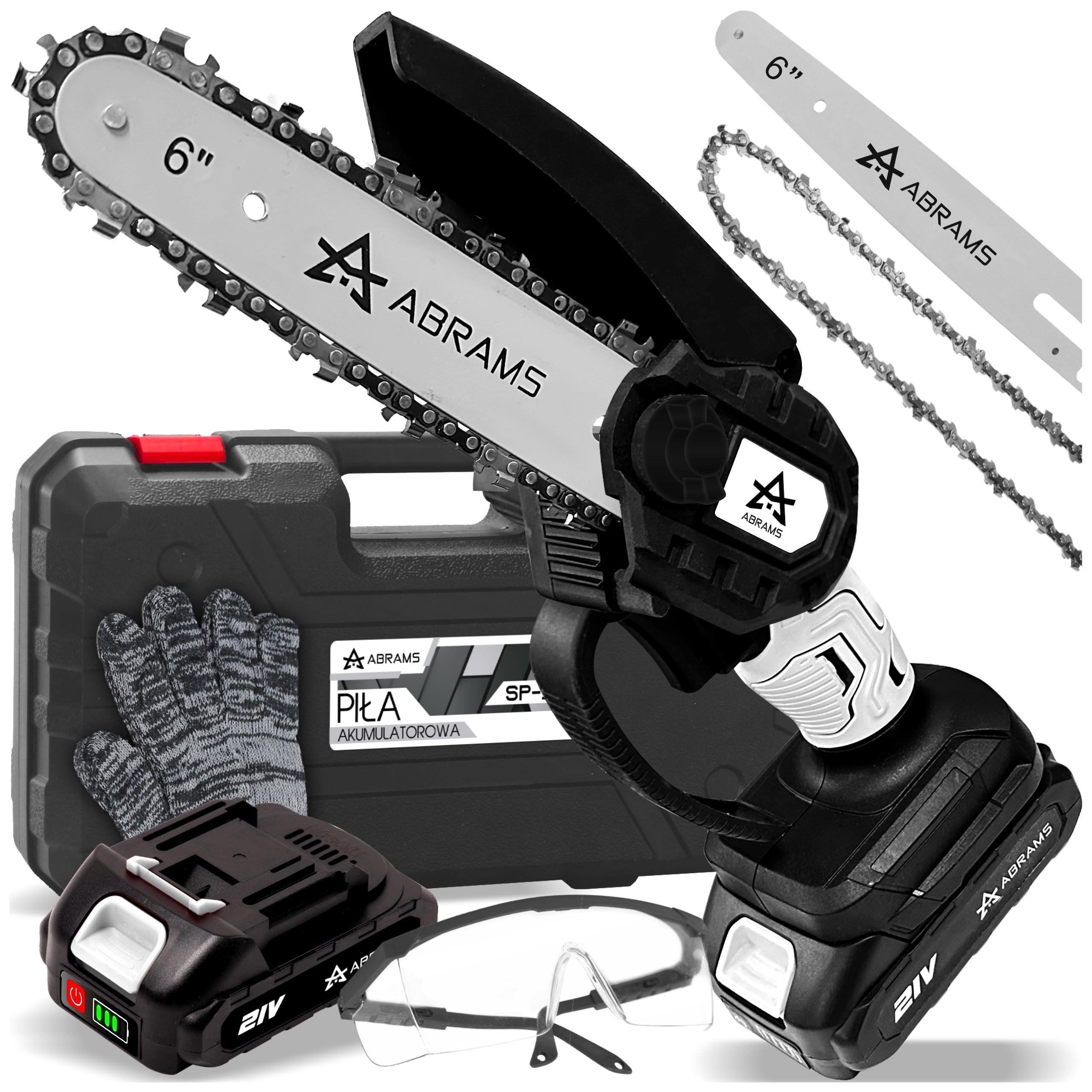 Piła Akumulatorowa Elektryczna Gałęziówka Mini Piła Pilarka 6” 2XAKU 21V