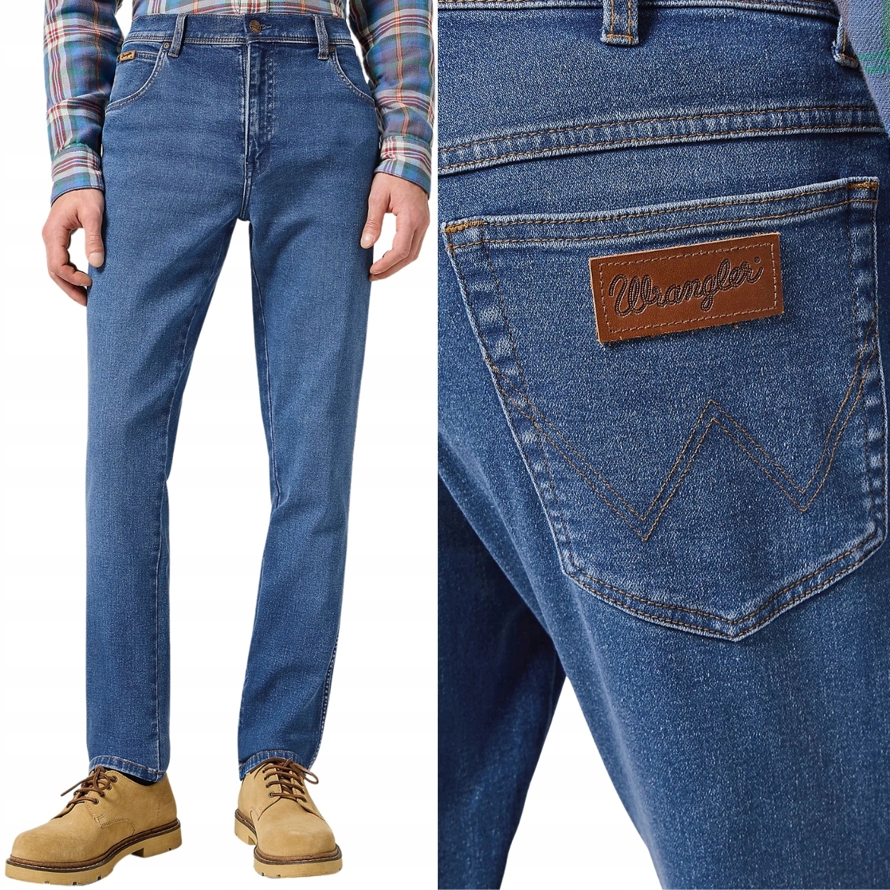Wrangler Texas Slim RidgeWash Epic Soft elastické džínové kalhoty W46 L32