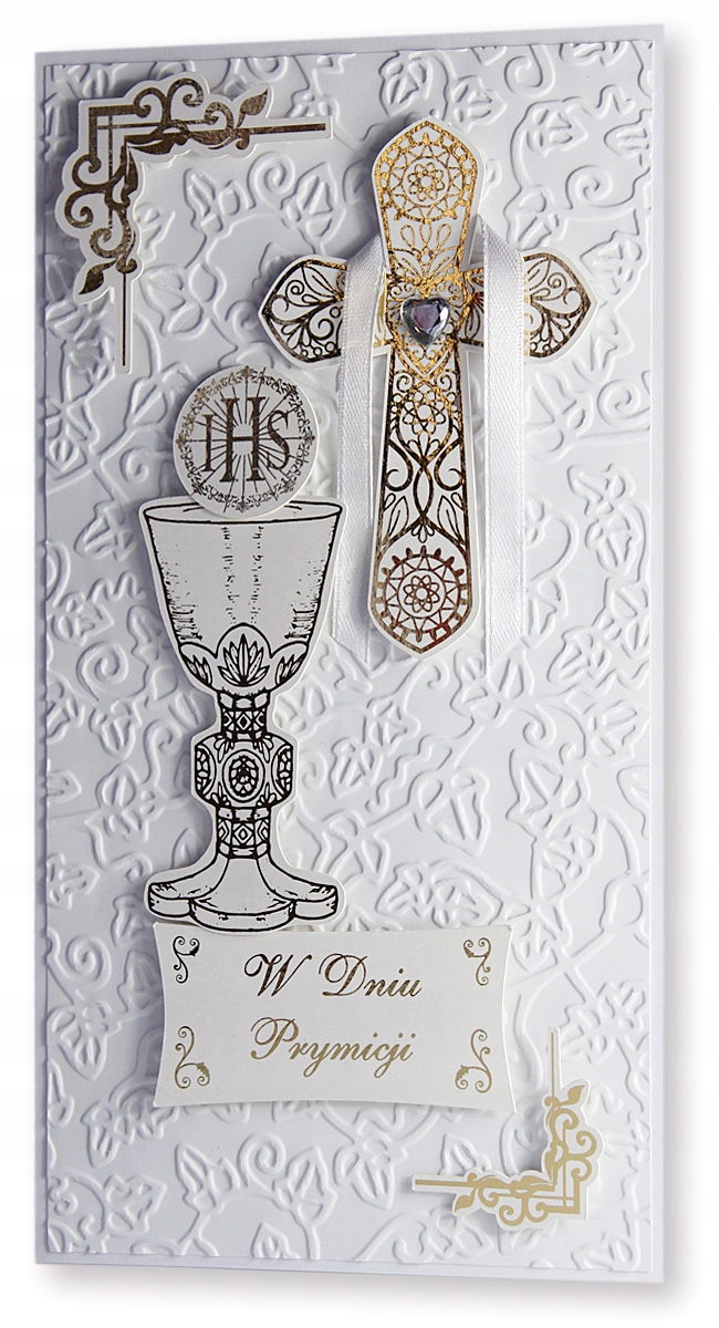 

Kartka na prymicje święcenia kapłańskie złoto 16