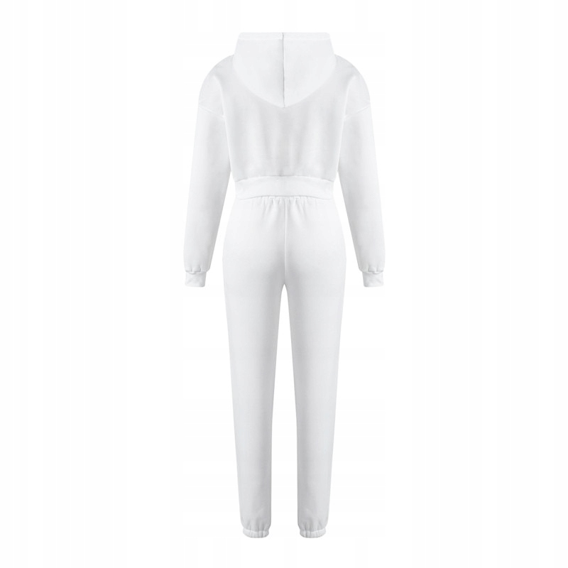 KOMPLET DRESOWY BLUZA SPODNIE DRES STYLOWY BIAŁY Rękaw długi rękaw