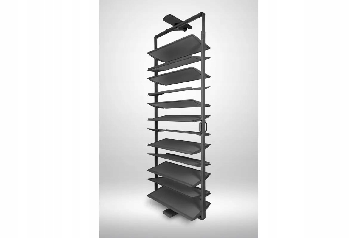 Otočná police Gtv Elite, regál na boty, 12 polic, 1890-2040, s tlumením dovírání