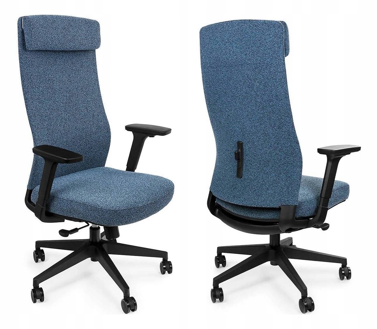 Ergonomiczne Krzesło Obrotowe Havard Niebieskie Komfortowe do Biura i Home