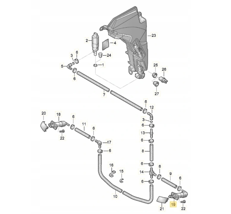 Spryskiwacz lampy reflektora lewy AUDI A6 C6 09-11 Jakość części (zgodnie z GVO) Q - oryginał z logo producenta części (OEM, OES)