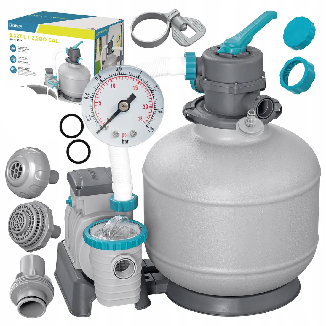 Bestway 58499 Filtračná piesková pumpa pre záhradné bazény 8327 l/h Časovač