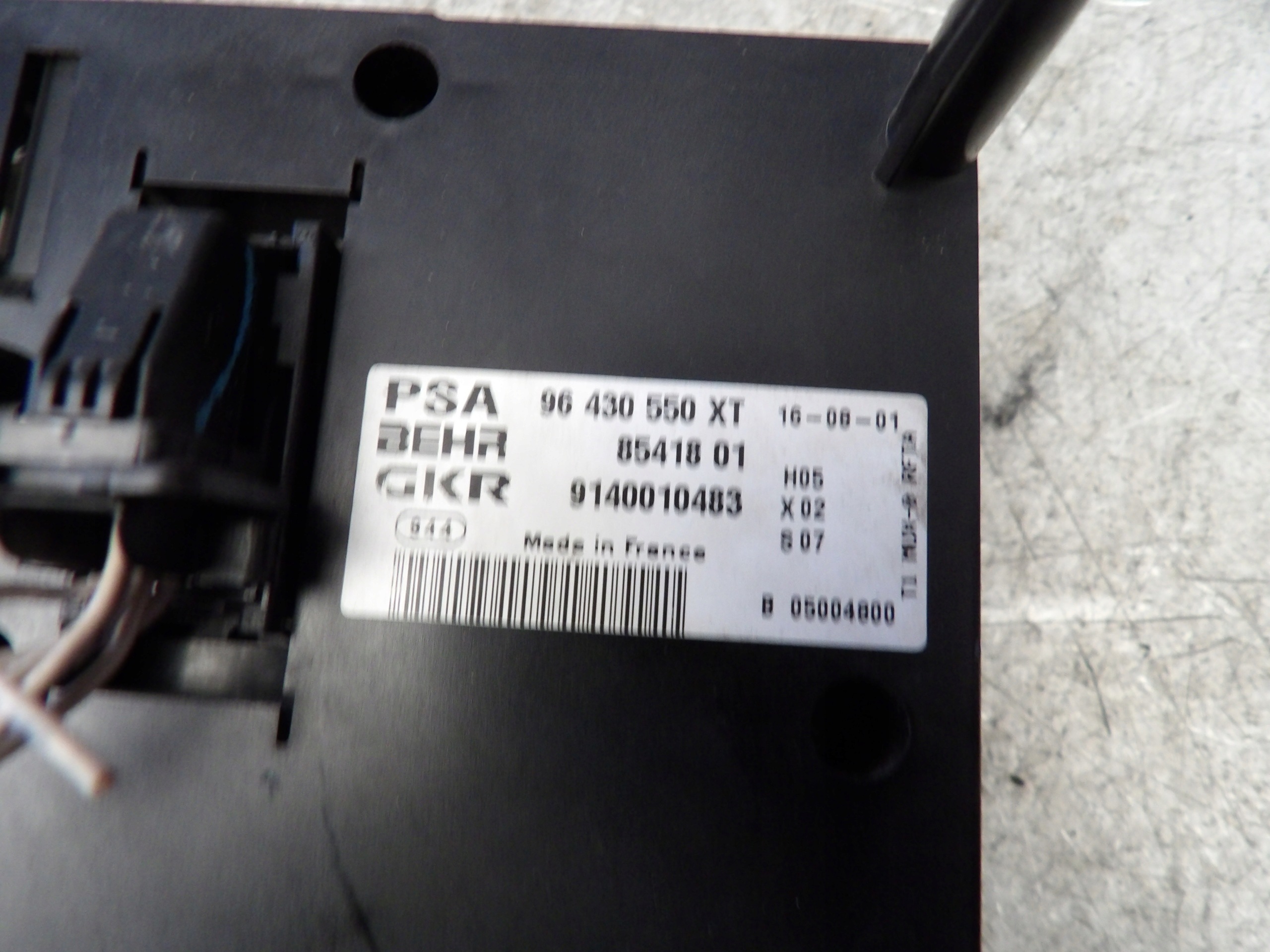 Peugeot 206 control panel