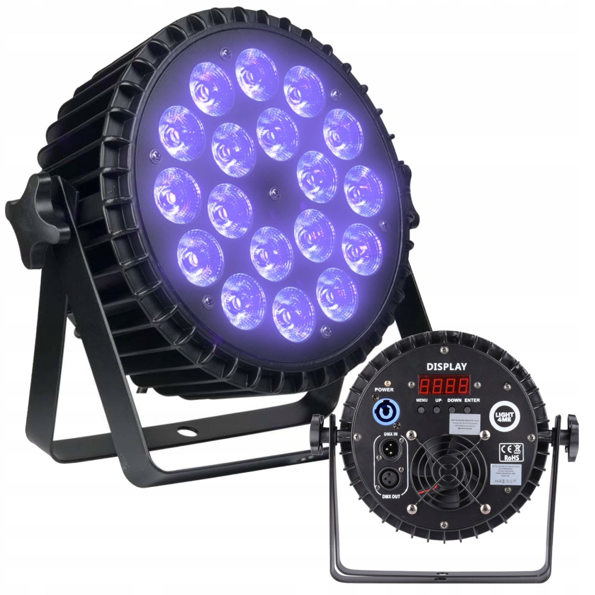 Reflektor LED LIGHT4ME ALU QUAD PAR 18x6W RGBW z efektami DMX
