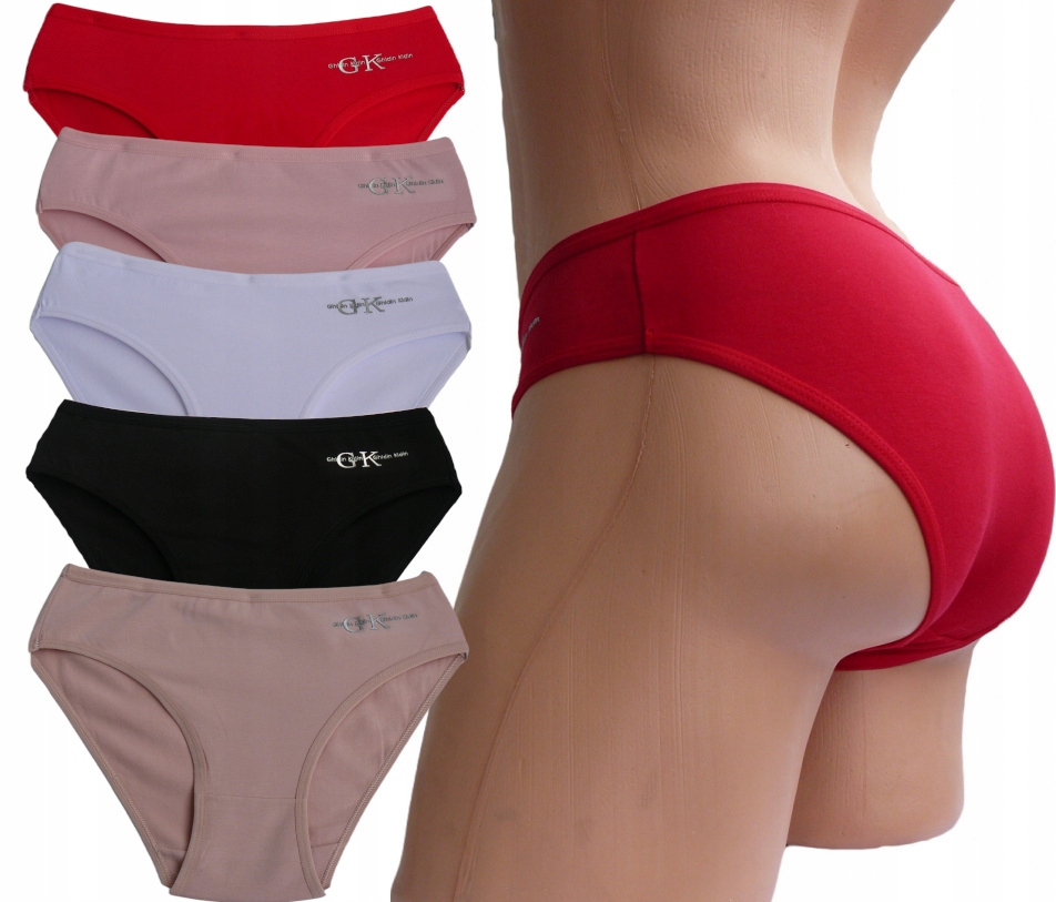 

Majtki Damskie Gładkie Bawełniane 5-PAK Roz XL/XXL