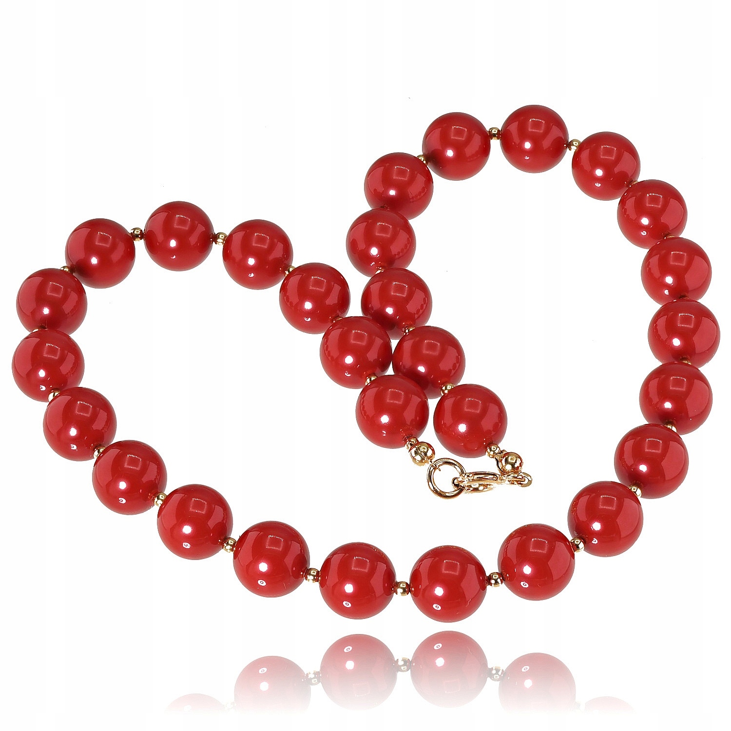 Originální krystaly perly Dark Coral Náhrdelník Zlaté Stříbro Certifikát