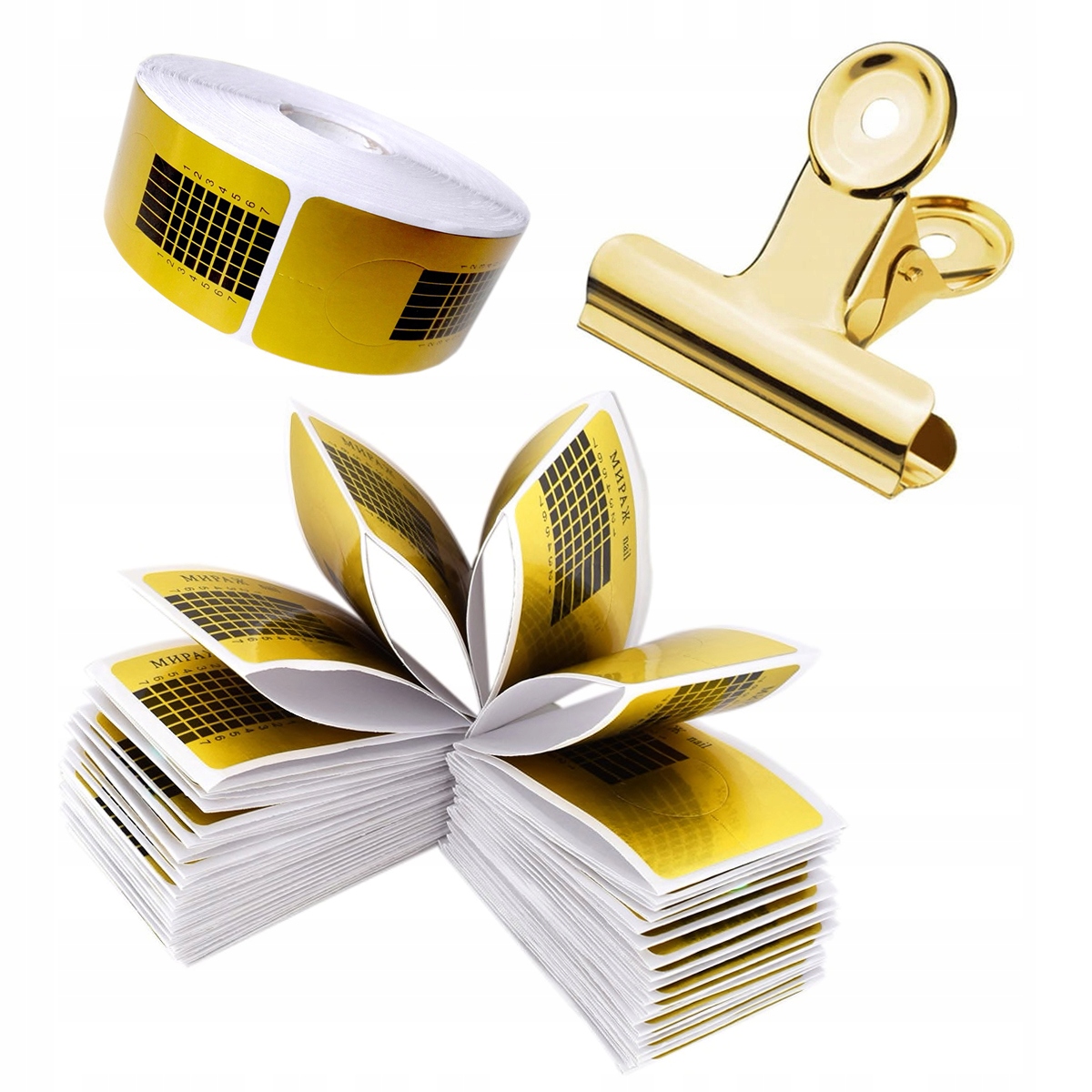 

100 Szablony formy do paznokci Zaciskarka tunel